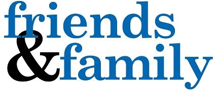 A blue and white image of the word " end farm ".